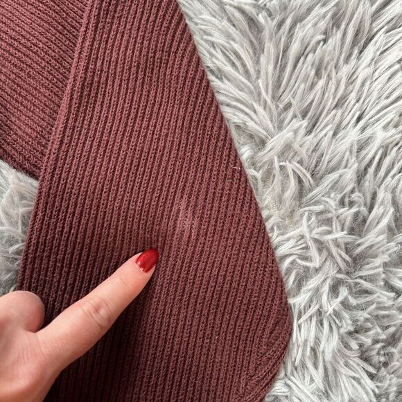 Eddie Bauer Mens Henley Sweater Ribbed Maroon Size Medium - Picture 2 of 9